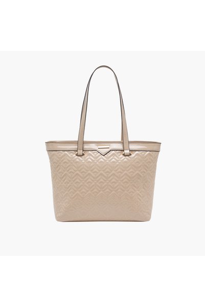 SASHA Quilted Tote Bag with Zip Closure