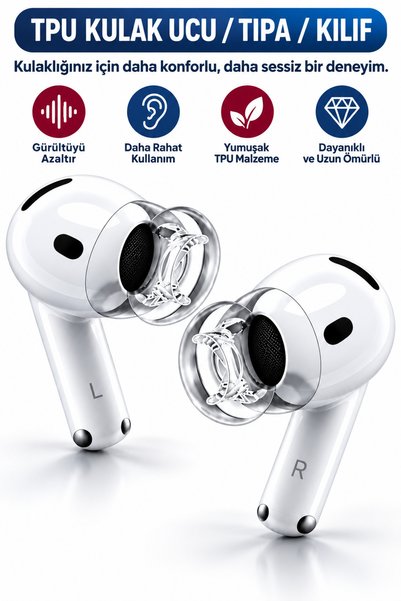 ucuzmi AirPods 3-4 Kulaklıklar için Kulak Ucu-Yeni Nesil ANC Mod Aktif Çalışma Gürültü Azaltma için Kulaklık Pedleri, Airpods 3-4 için Silikon Kulaklık Tıpaları
