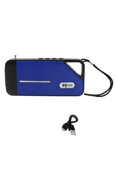 OEM Φορητό ηχείο Bluetooth με ραδιόφωνο TF, USB, και ηλιακό πάνελ SY-959-BL σ...