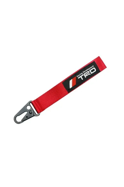 OEM Υφασμάτινο μπρελόκ TRD HW-0062 κόκκινο σε μαύρο χρώμα