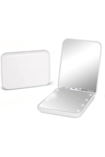 Kintion مرآة جيب مع إضاءة LED وتكبير 1X/3X - مرآة مكياج مدمجة للسفر، بحجم الح...
