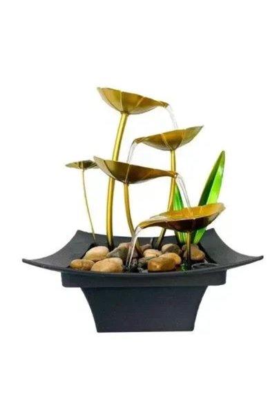 OEM Διακοσμητικό συντριβάνι Feng Shui με χρυσά φύλλα δέντρου 20.5×20.5×28.5 εκ