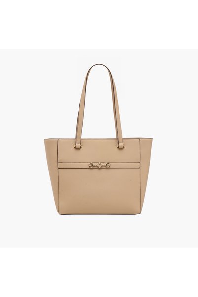 SASHA Metallic Accent Tote Bag with Zip Closure
