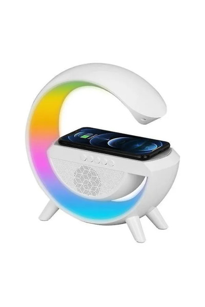 OEM 3in1 Wireless Charger ηχείο Bluetooth 5W με ραδιόφωνο Rgb λευκό BT2301