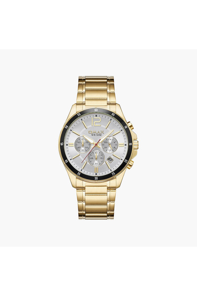 Omax Men's Silver Round 42 MM Analog Watch | 00CFM105G017