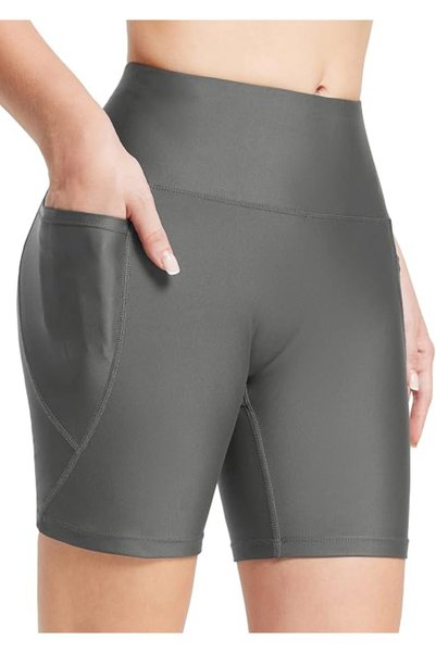 OtherMax Pantaloni scurți de baie pentru femei cu talie înaltă, modelatori, g...