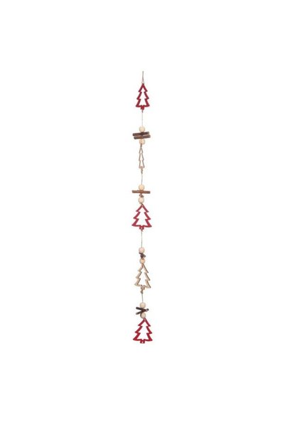 SHOPIENS Decoratiune Suspendabila Lemn Craciun Bile Brazi Ghirlanda 73cm Deco...