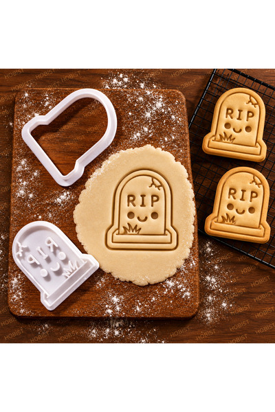 Hobist Halloween Rip Tombstone Premium Cookie Mold and Sugar Dough Sculptor -...