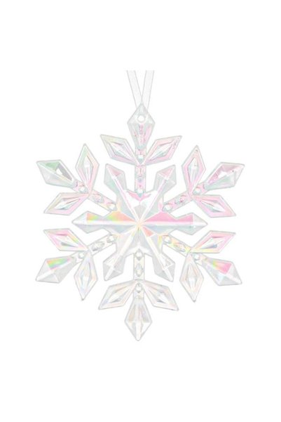 ANTBRO Ornament Brad de Crăciun Fulg de Zăpadă Alb Irizat Lucios 11cm, ANTBRO®