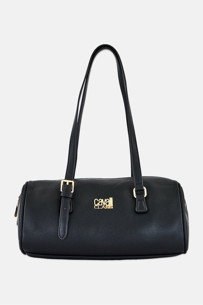 Cavalli Class Women Brand Logo Shoulder Bag, Black