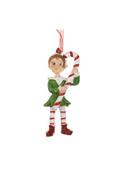 ANTBRO Ornament Brad de Crăciun Spiriduș din Polirășină cu Hăinuțe Colorate 1...