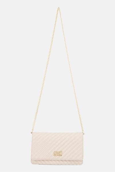 Cavalli Class Women Brand Logo Cross Body Bag, Beige