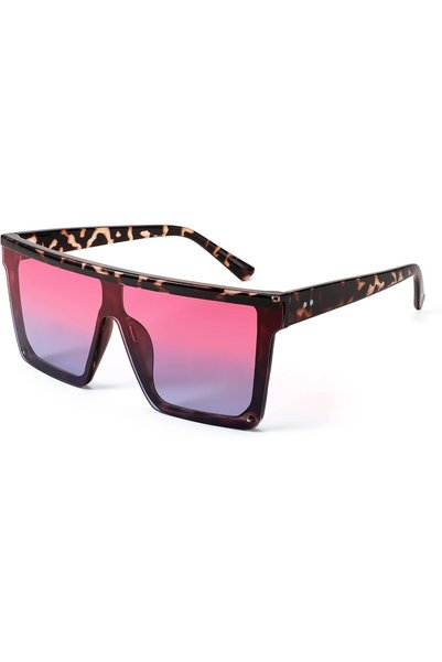 FEISEDY Oversized Square Trendy Sunglasses Womens Mens Futuristic Flat Top Vi...