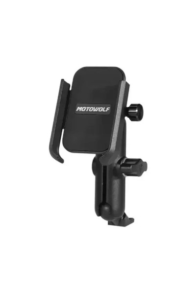 OEM Μεταλλική βάση κινητού μηχανής Motowolf MDL2821 mirror mount σε μαύρο χρώμα