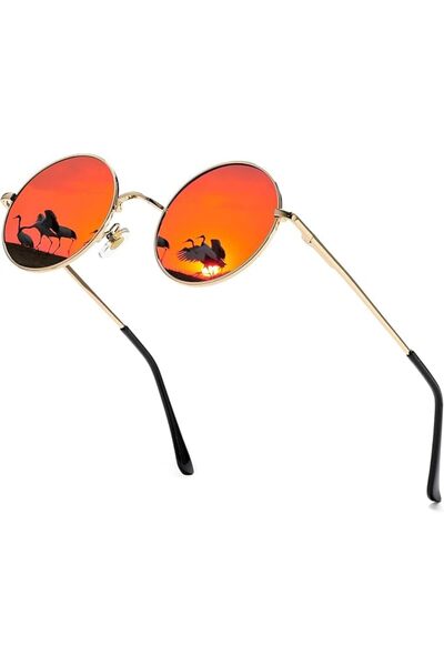 AIEYEZO Round Flip Up Sunglasses for Men and Women Rave Flip Glasses 90's Ret...