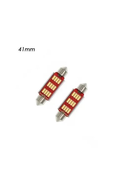 OEM Σετ LED πλαφονιέρας C5W 41mm 12V 12 SMD ψυχρό λευκό 6000K 2 τεμάχια