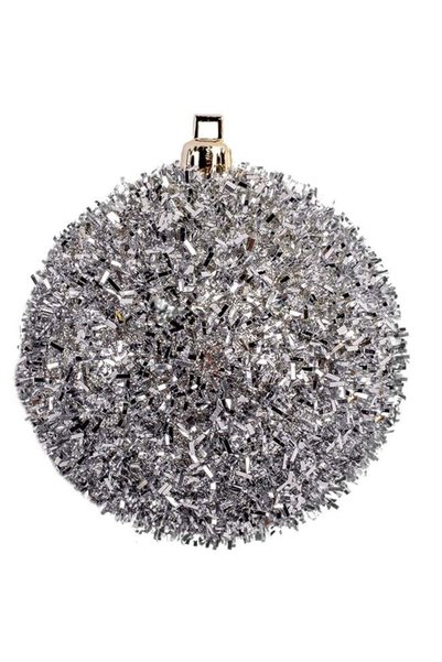 SHOPIENS Set Globuri Craciun Argintii Tinsel Beteala 8cm 6 Bucati Shopiens®