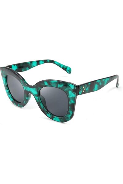 FEISEDY Retro Oversized Square Horn Sunglasses Semi Cat Eye Butterfly Glass B...