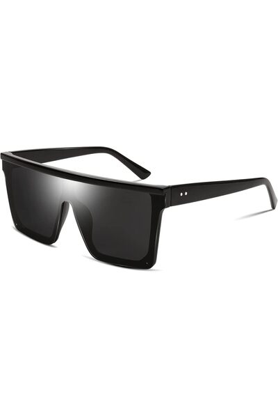 FEISEDY Oversized Square Trendy Sunglasses Womens Mens Futuristic Flat Top Vi...