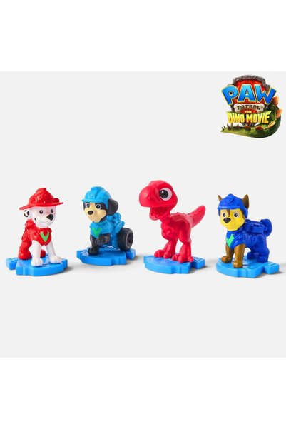 PAW PATROL Set 4 mini figurine Dino Movie, personaje de jucărie pentru colecție