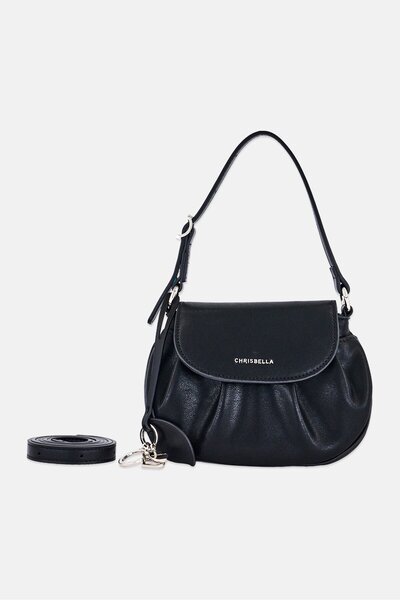 Chrisbella Women Brand Logo Cross Body Bag, Black