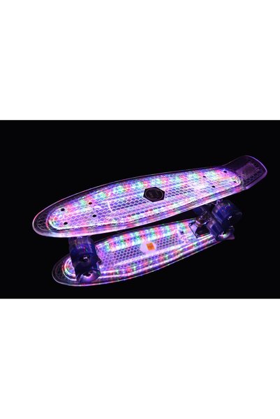 RABY Penny board cu lumini LED și roți, muzică, conexiune telefonică prin Blu...