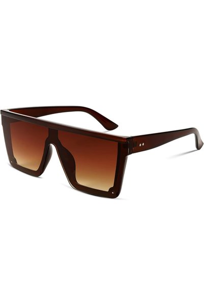FEISEDY Oversized Square Trendy Sunglasses Womens Mens Futuristic Flat Top Vi...