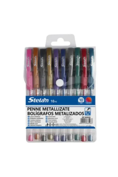 OEM Στυλό Metallic 0.7mm σετ 10 χρώματα Stelan 688528