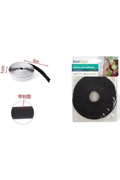 OEM Αυτοκόλλητη ταινία Velcro (χριτς-χρατς) μαύρη 1 εκ.*6m KMT Tools 84355457...