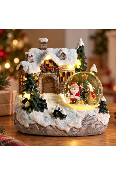 SHOPIENS Glob De Zapada Craciun Sat Cu LED 15x12x14cm Mos Craciun Ursulet Bra...