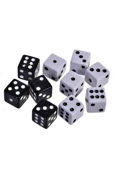 SHOPIENS Set Zaruri Plastic Albe Negre 1.4cm 5 Seturi 10 Bucati Shopiens®