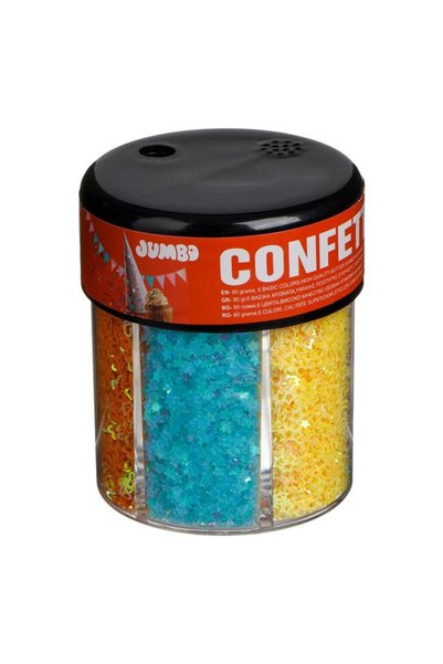 SHOPIENS Sclipici Confetti Neon Inimi Stele 6 Culori Borcan Capac Rotativ 75g...