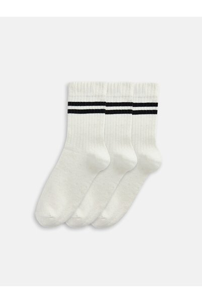 LC Waikiki Rmz Gi̇yi̇m Farkiyla Striped Men's Socks 3-Piece Set