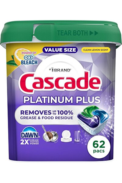 Cascade أقراص بلاتينيوم بلس لغسالة الأطباق، منظف وصابون لغسل الأواني، برائحة ...