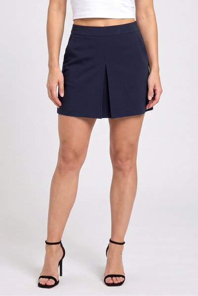 CAMAİEU Women Plain Mini Skirt, Navy