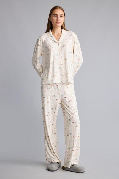 DeFacto Regular Fit Patterned 2-Piece Pajama Set (26 Au)