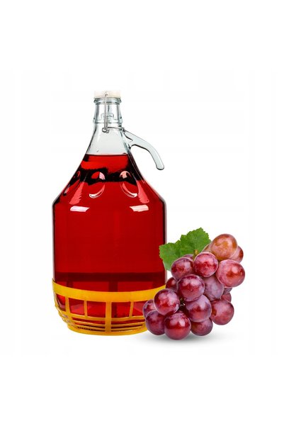 SuperButelki Damigeană Sticlă, 5 l, Transparentă, Coș Plastic Negru, Închider...