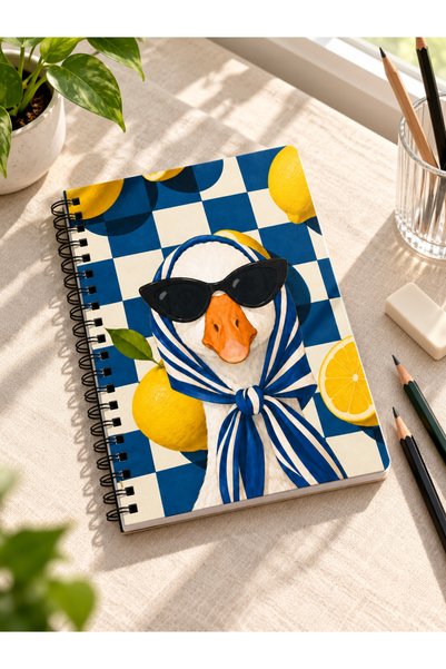 NOLA STORE Duck Metal Spiral Oval Corner Notebook Ivory A5 Unlined 100 Sheets