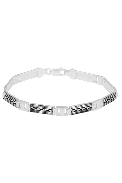 Sonis Silver Brățară din argint 925 pentru bărbați cu email, negru