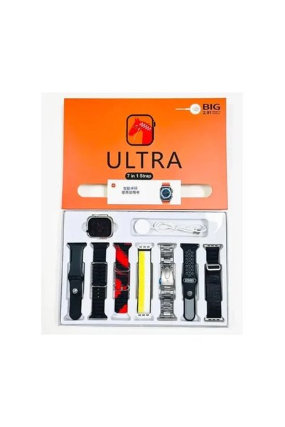 OEM Ultra Smartwatch 7 in 1 Strap με 7 διαφορετικά λουράκια σε μπλε χρώμα