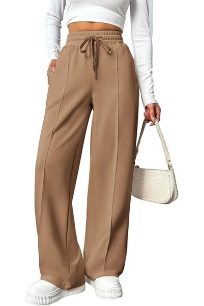 GENERAL PINSPARK Wide Leg Sweatpants Women Fall High Waisted Baggy Sweat Pant