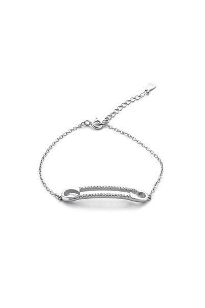 Sonis Silver Brățară din argint 925 rodiat cu cubic zirconia, transparentă - ...