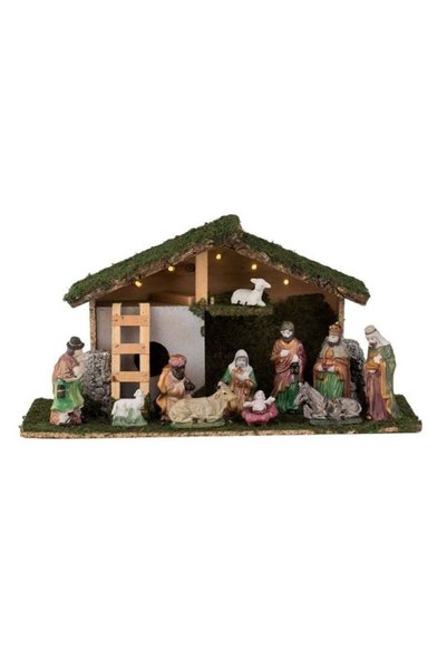 SHOPIENS Iesle Decorativa Craciun 11 Figurine Nasterea Domnului 5 Becuri LED ...