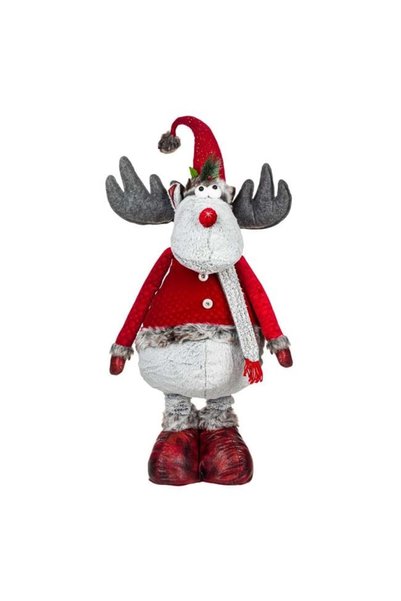 SHOPIENS Figura Decorativa Craciun Cerb Rosu Picioare Extensibile 100-147cm C...