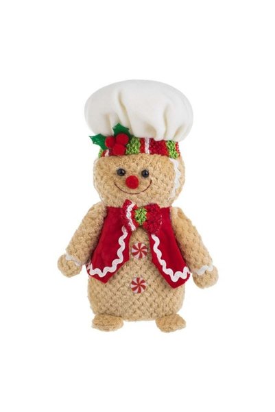 SHOPIENS Figurina Decorativa Om De Turta Dulce Cofetar Vesta Rosie Palarie Al...