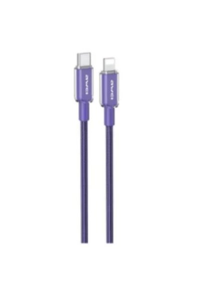 AWEI Καλώδιο Type-C σε Lightning γρήγορη φόρτιση 30W - μωβ CL-148L