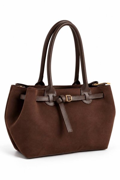 Neli Elegant Women's Suede Buckle Detailed Bag