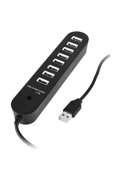 Andowl Q-32 USB 2.0 Hub 8 θυρών με σύνδεση USB-A και θύρα φόρτισης σε μαύρο χ...
