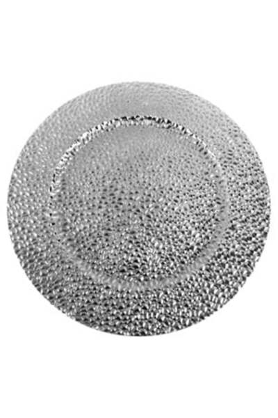 OEM Round Decorative Silver Plastic Plate with Diamond Pattern Ø40cm
