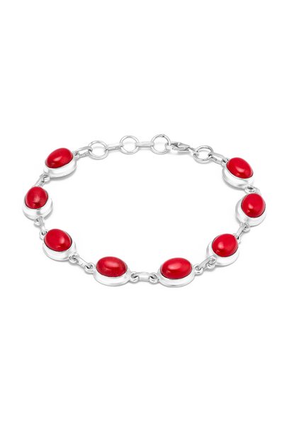 Sonis Silver Brățară din argint 925 cu coral, roșu